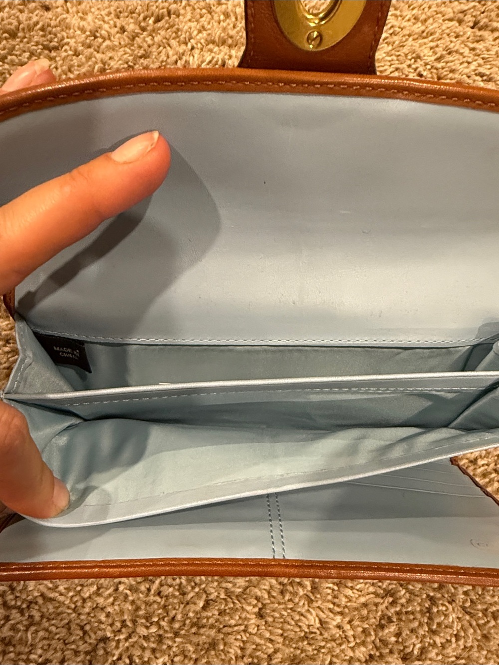 Coach Brown Leather Turnlock Clutch Wallet with Gold Hardware - Picture 4 of 7